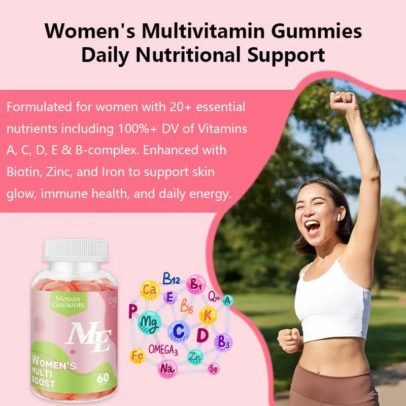 Methylated Multivitamin for Women Gummies，Inositol, Folate, Vitamins A C D3 E B12 K2, Herbal & Mineral Blend, Daily Vegan Gummy MOSEA ELEMENTSAu supplements