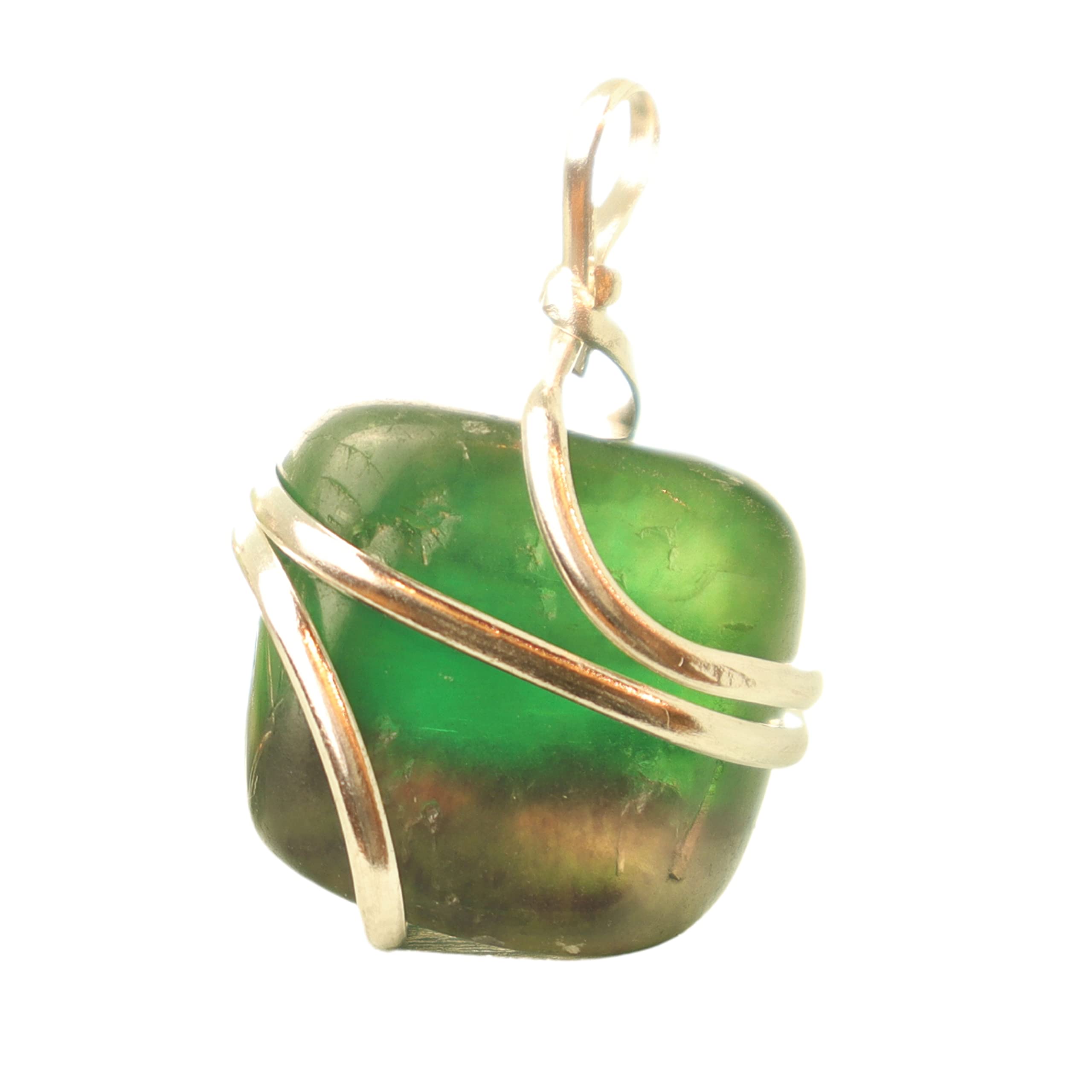 Shelf and Stone Rainbow Fluorite Wire Wrapped Pendant - Dark Hued Fluorite Crystal Necklace Shelf and StoneAu supplements