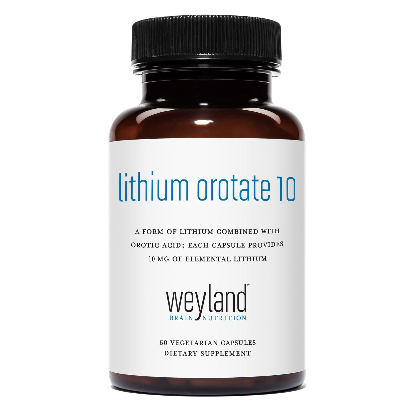 Weyland Brain Nutrition: Lithium Orotate 10mg (1 Bottle), 60 Vegetarian Weyland Brain NutritionUS supplements