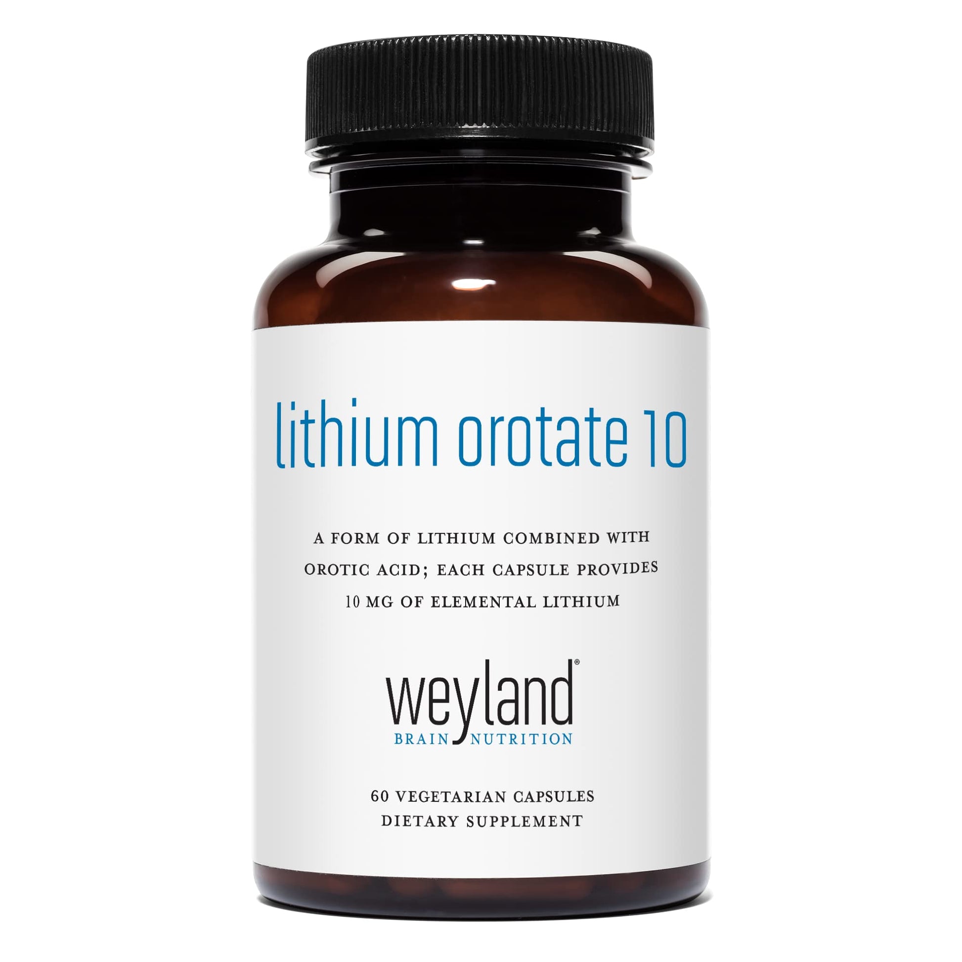 Weyland Brain Nutrition: Lithium Orotate 10mg (1 Bottle), 60 Vegetarian Weyland Brain NutritionUS supplements