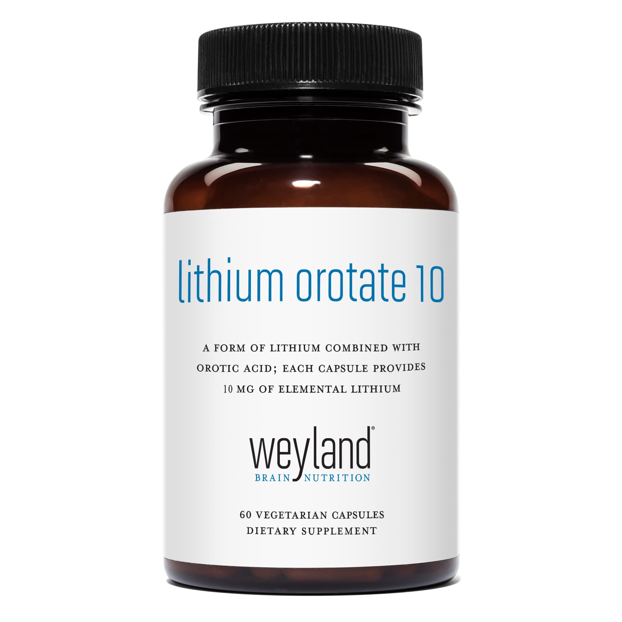 Weyland Brain Nutrition: Lithium Orotate 10mg (1 Bottle), 60 Vegetarian Weyland Brain NutritionUS supplements