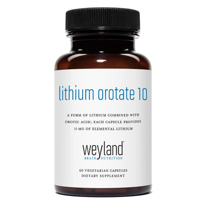 Weyland Brain Nutrition: Lithium Orotate 10mg (1 Bottle), 60 Vegetarian Weyland Brain NutritionUS supplements