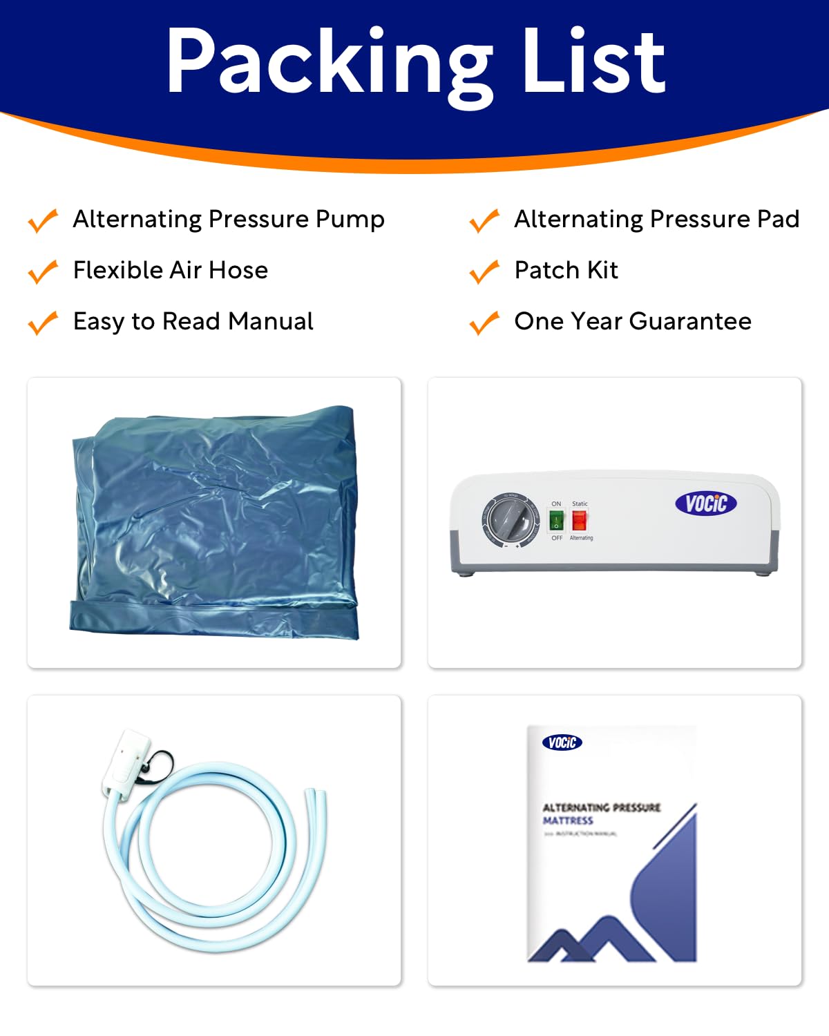 VOCIC Alternating Air Pressure Mattress Pad-with Micro Air Holes & Sleep Mode-Bed Sore VOCICAu supplements