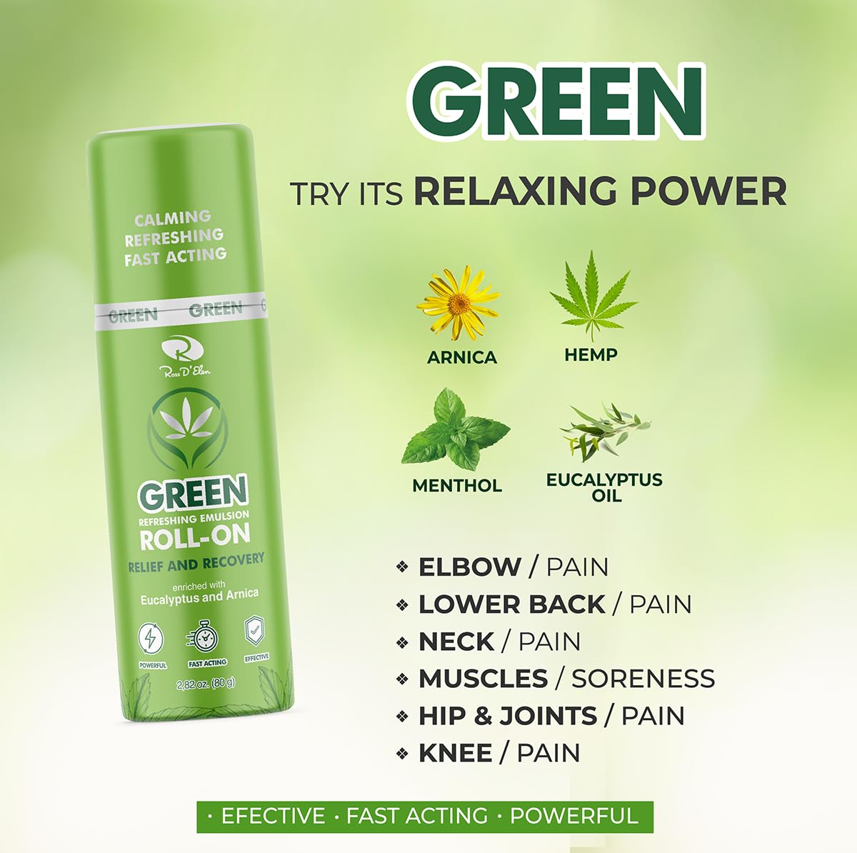 Ross D’Elen Green Menthol ROLL-ON 3-Pack ROSS D'ELENAu supplements