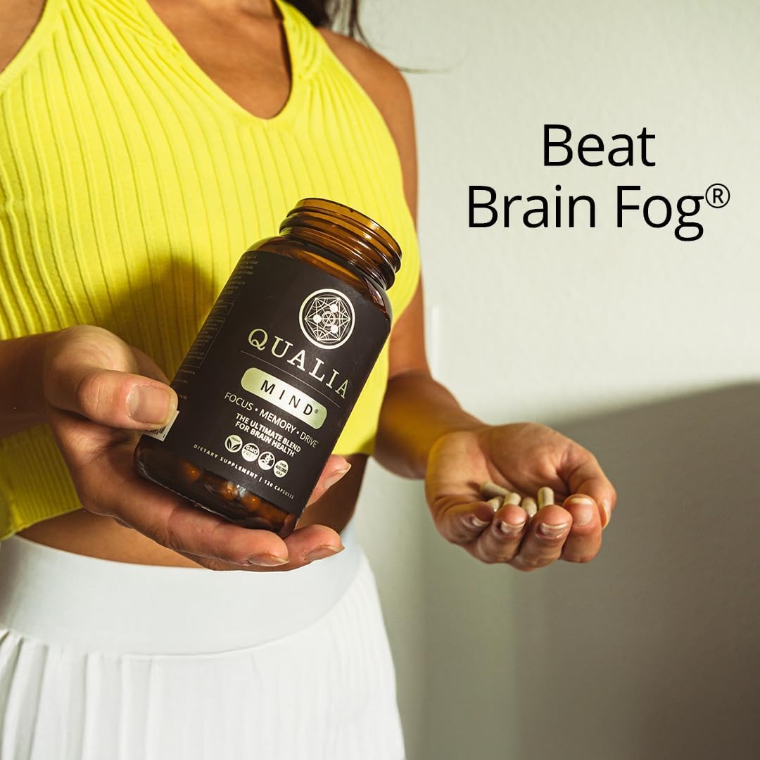 Qualia Mind — Beat Brain Fog | Doctor-Formulated Premium Brain Nourishment | Fuel Focus, Drive & Energy | 32 Ingredients Including Lion’s Mane, Cognizin™️, Ginkgo & More| 2 Week Supply* QUALIA LIFE SCIENCESAu supplements