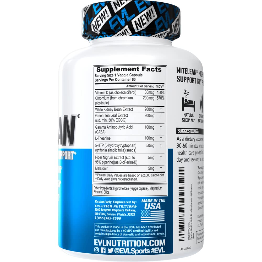 Evlution Nutrition Night Time Fat Burner Support - Overnight Sleep and Weight Loss Support EvlutionAu supplements