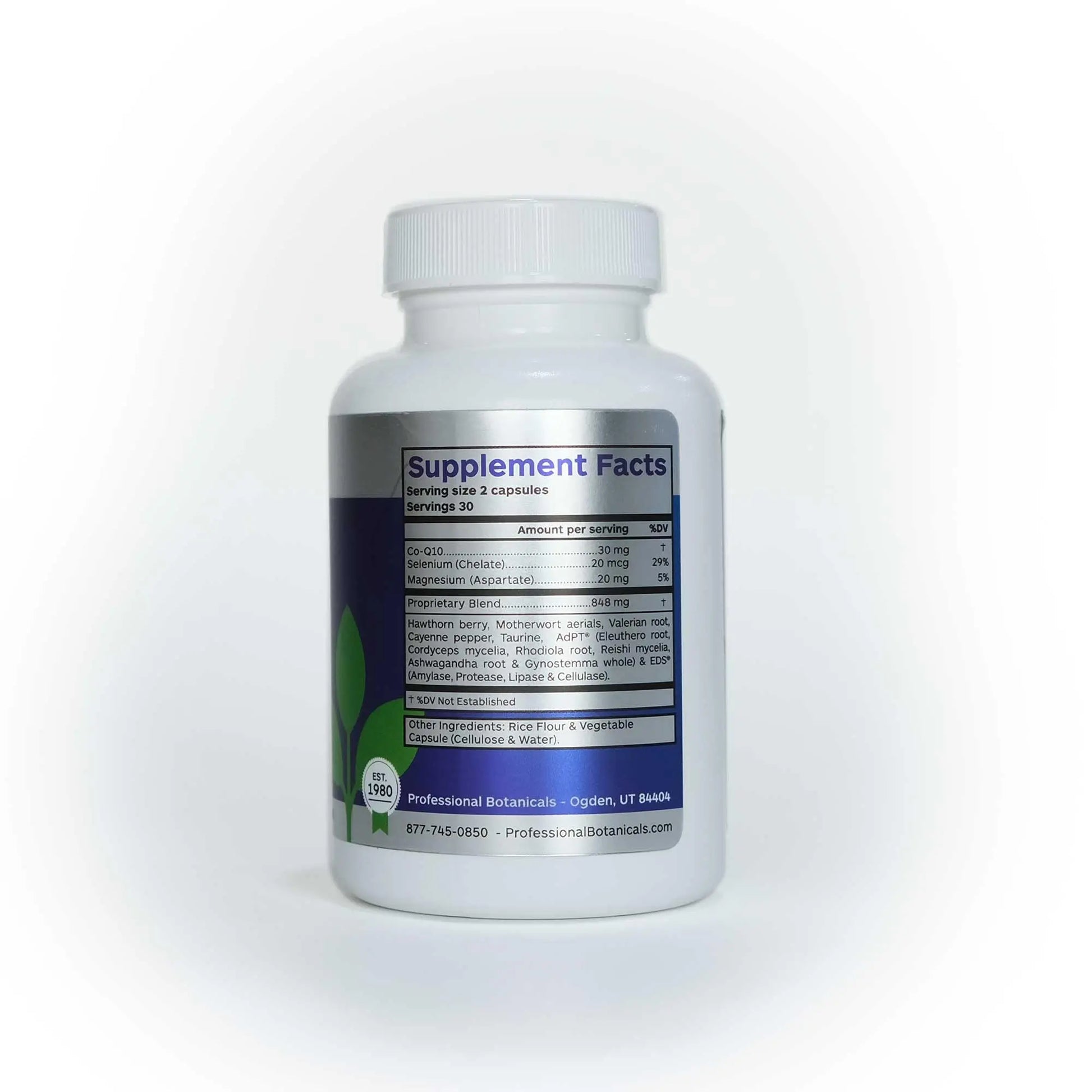 Professional Botanicals Cardio-CoQ CoQ10 - Vegan Formulated Coenzyme Q10 with Hawthorne Berry Valerian Root and Cayenne Pepper - 60 vegetarian capsules Professional Botanicalsnz supplements