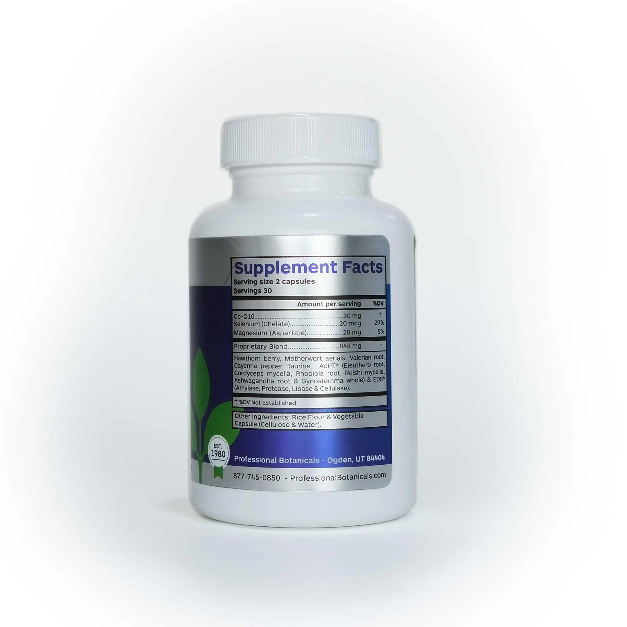 Professional Botanicals Cardio-CoQ CoQ10 - Vegan Formulated Coenzyme Q10 with Hawthorne Berry Valerian Root and Cayenne Pepper - 60 vegetarian capsules Professional Botanicalsnz supplements