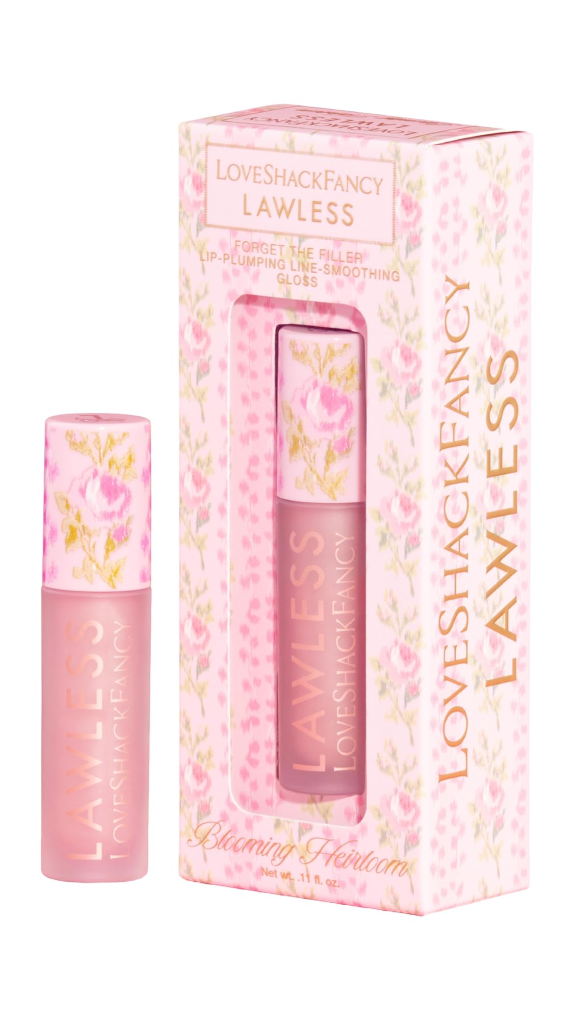 Lawless Women's x LoveShackFancy Forget The Filler Lip Plumping Gloss, Blooming Heirloom, Pink, 0.11 Ounce LawlessAu supplements