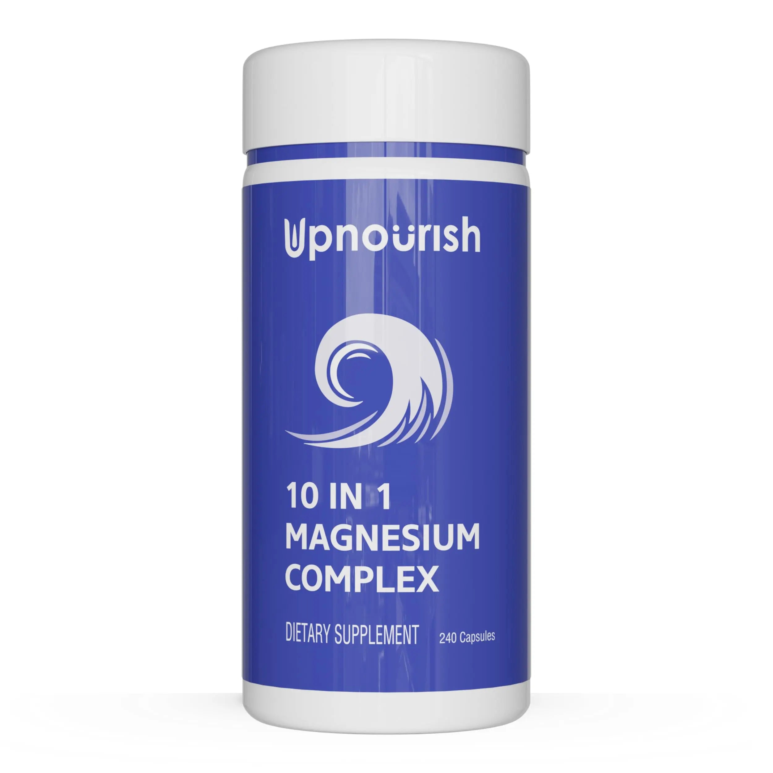 UpNourish Magnesium Supplement - 10 in 1 Magnesium Complex - Full Spectrum Magnesium Mineral Supplements with Glycinate, Citrate, Taurate, Malate, Carbonate, Oxide and More, 240 Vegan Capsules UpNourishAu supplements