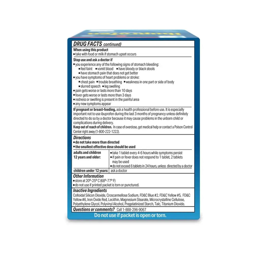 Globe Ibuprofen Tablets, 200 mg, Pain Reliever and Fever Reducer, for Headache, Muscular Aches, Arthritis, Backache and More 50 Packets of 2 Tablets Each,100 Tablets Trifecta Pharmaceuticals USAAu supplements