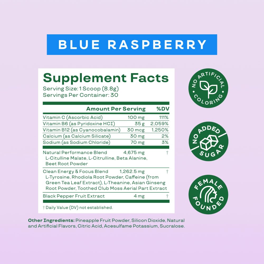 Bloom Nutrition High Energy Pre Workout Powder (Blue Raspberry) - Amino Energy Bloom NutritionAu supplements