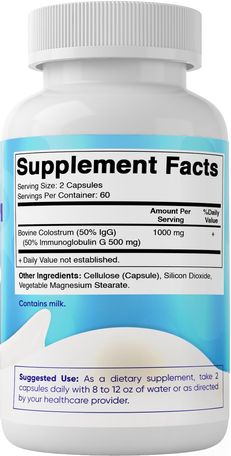 Vitamatic Bovine Colostrum Supplement 1000 mg per Serving - 50% Highest IgG - Supplement for Gut Health, Hair Growth, Beauty, Muscle Recovery, & Immune Support - 120 Capsules - 2 Pack VitamaticAu supplements
