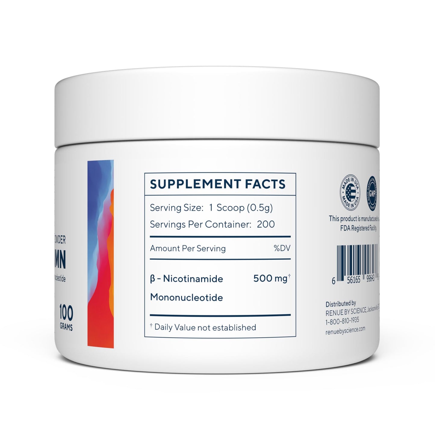 Renue By Science NMN Powder | 100g Fast Dissolve Powder Supplement | 500mg Nicotinamide Mononucleotide per Serving Renue By ScienceUS supplements