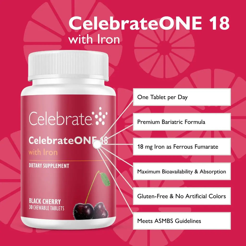 Celebrate Vitamins CelebrateONE 18 Chewables, 18mg Iron - Once Daily Bariatric Multivitamin, Essential Vitamins & Minerals Celebrate Bariatric SupplementsAu supplements