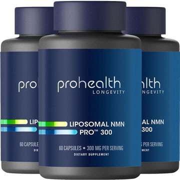 ProHealth Liposomal NMN Pro 300 (60 Capsules, 3 Pack) Clinically Studied Uthever® NMN. NAD+ Precursor for Cellular Energy, Mitochondrial Support & Healthy Aging. USA Manufactured, Triple Lab-Tested ProHealthAu supplements