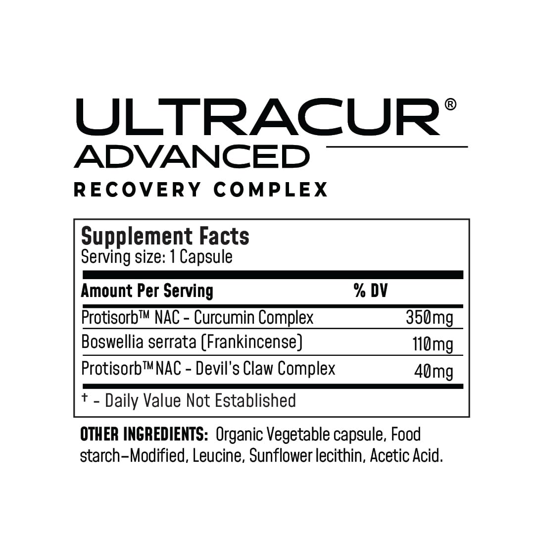 UltraCur Advanced Joint Support Supplement with High Absorption Curcumin - Extra Strength Protisorb Liquid Protein Scaffold - Supports Mobility & Flexibility with Devils Claw & Boswellia - 60 Capsules UltraCurAu supplements