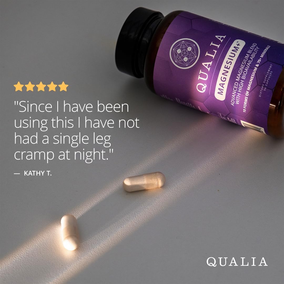 Qualia Magnesium Supplement | 10 Bioavailable Forms, Including Magnesium Glycinate, with 70+ Supporting Minerals, +7 Amino Acids | Doctor-Formulated to Support Sleep, Stress Relief, Heart, Relaxation QUALIA LIFE SCIENCESAu supplements
