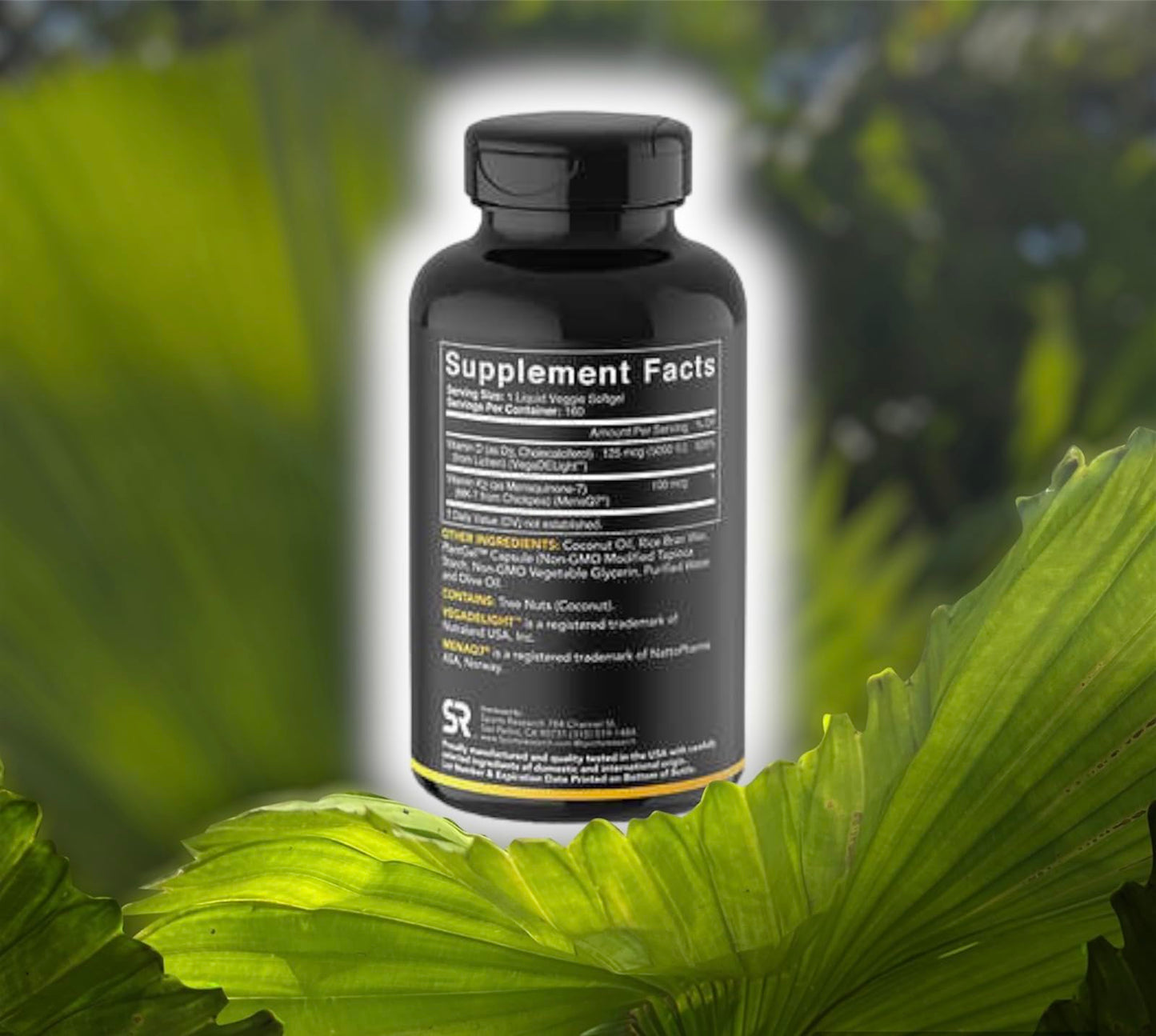 (Pack of 1) 160 Vegan Certified, Non GMO Liquid Softgels rozzunSports Research Vitamin Rozzun Creative VisionUS supplements