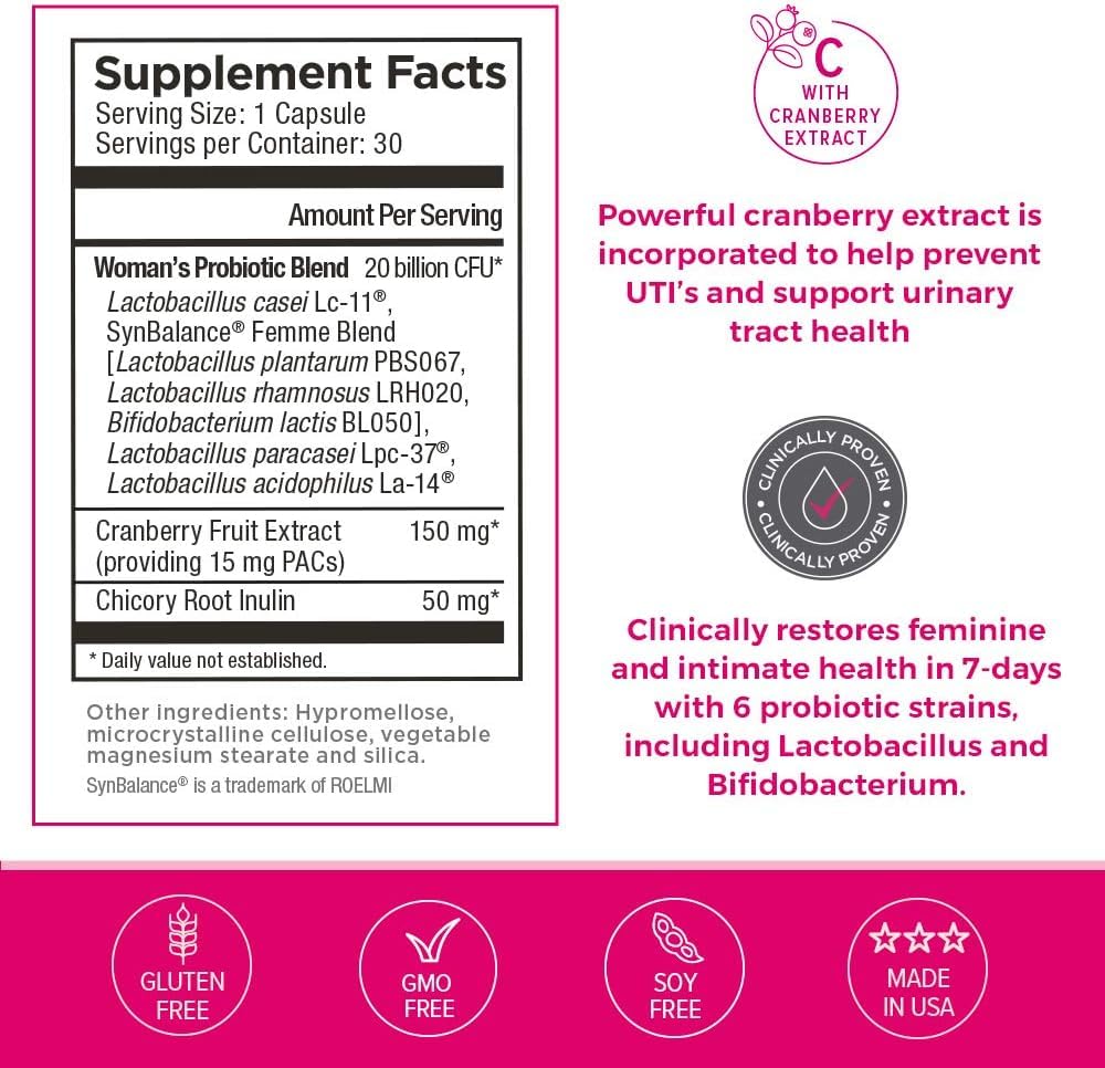 2 Pack Omax Prebiotics & Probiotics for Women, pH Balance, Vaginal Health, Urinary Tract, Yeast Omax3Au supplements