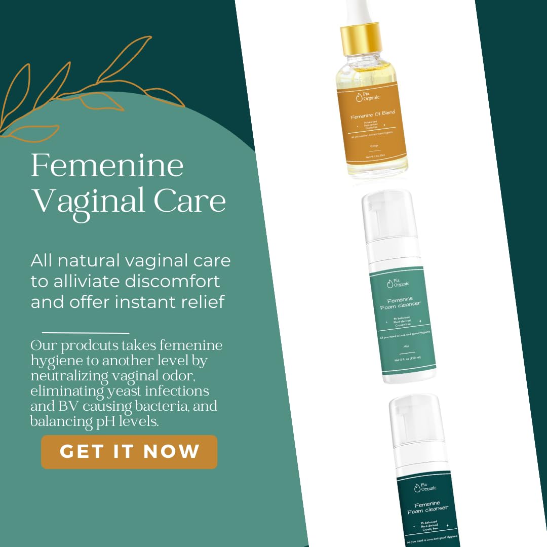 Pia Organic Mint Feminine Foam Cleanser Organic wormwood/olive leaf, Foaming PH Balance Feminine Wash Pia OrganicAu supplements