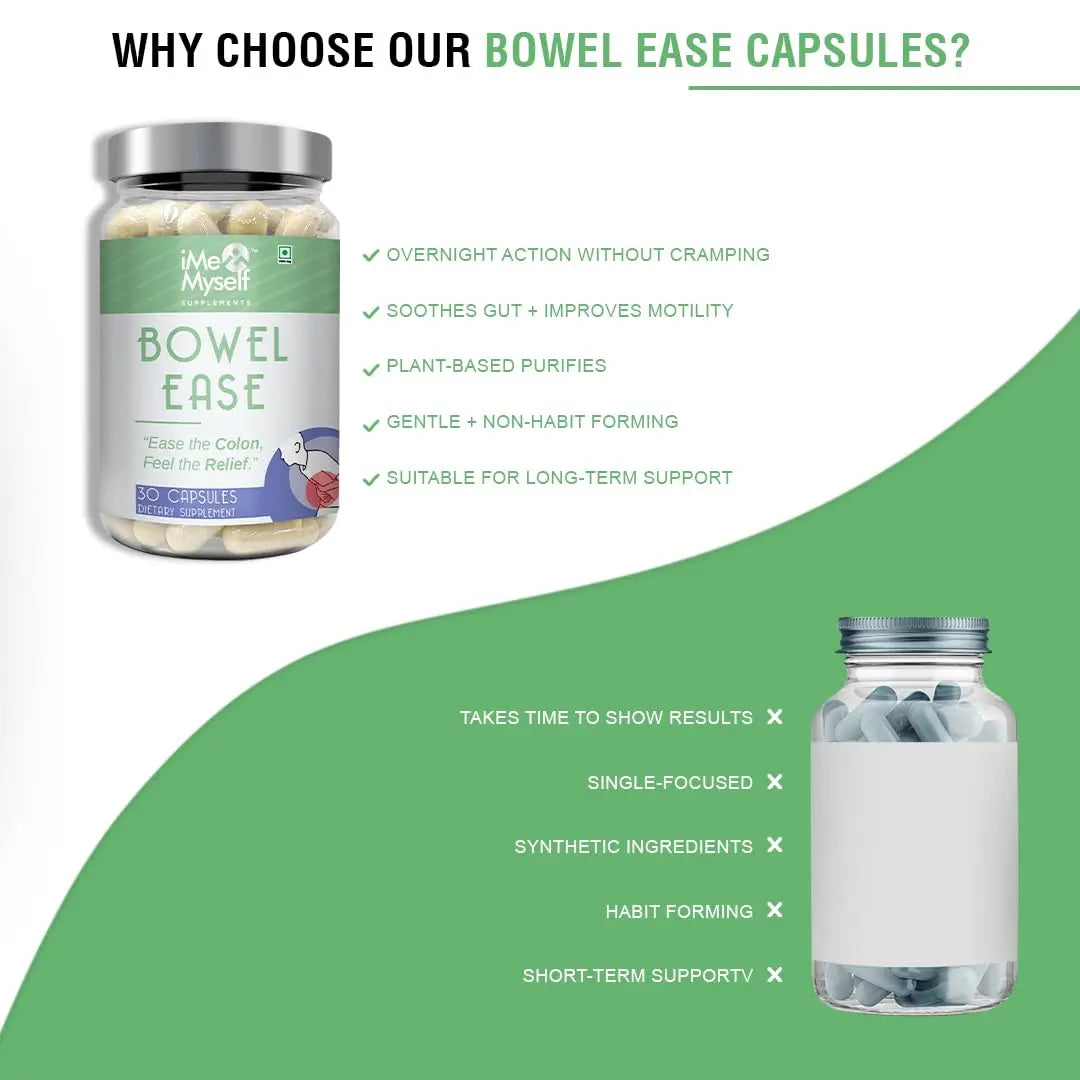 iMeMyself Bowel Ease – 30 Plant-Based Capsules | Gentle Bowel Support with Herbal Extracts & Vitamins iMeMyselfAu supplements