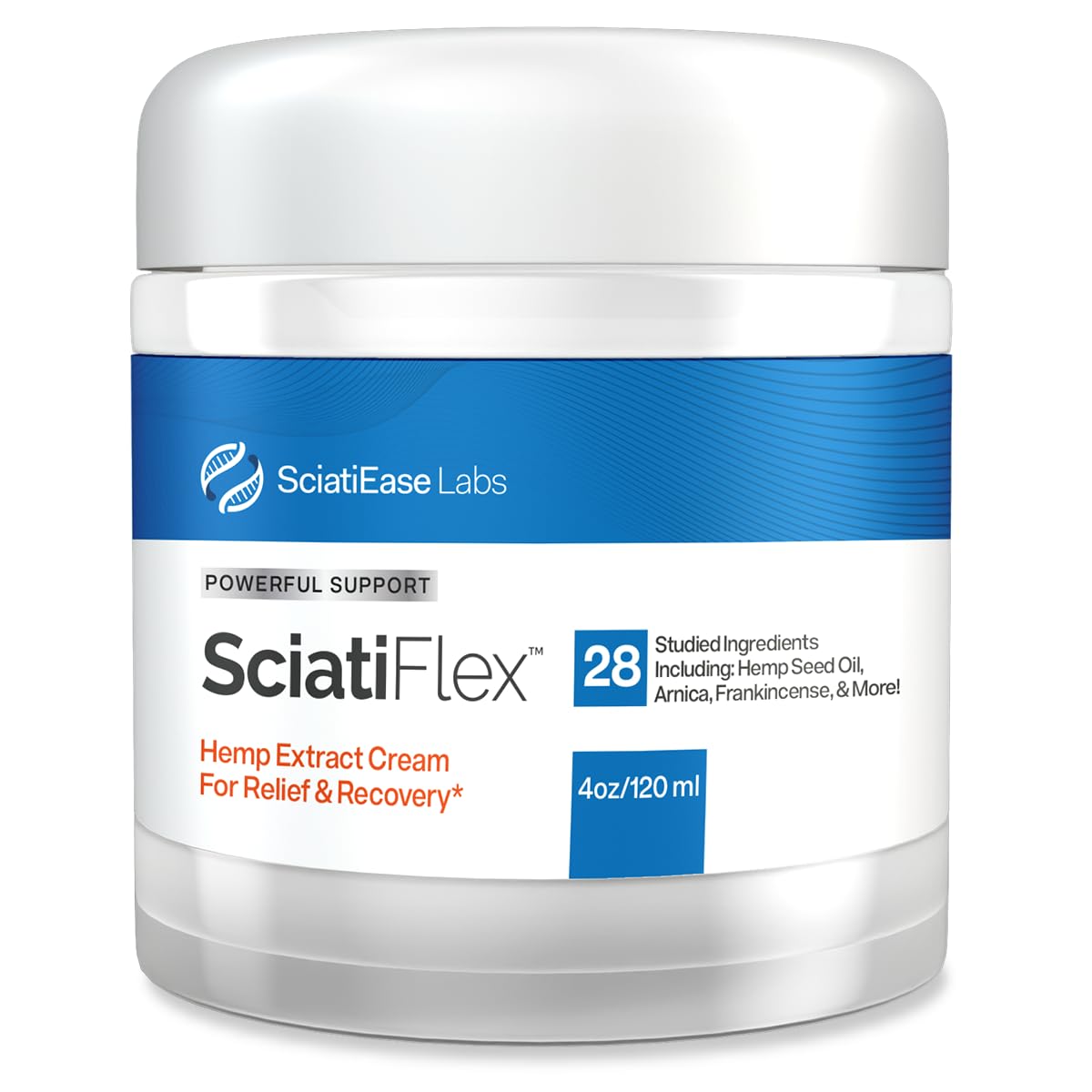 SciatiFlex Topical Sciatic Cream - Maximum Strength Hemp Cream with Arnica Extract, Shea Butter & Aloe Vera - Help with Nerve Discomfort in Lower Back, Hips, Buttocks, Legs & Feet - 4oz SciatiEaseAu supplements