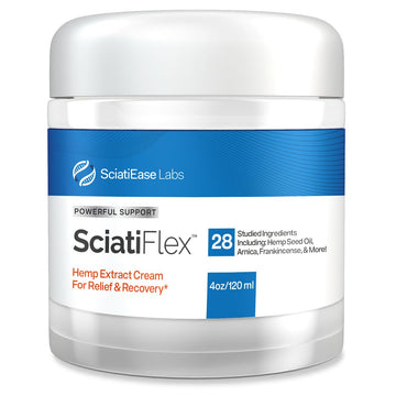 SciatiFlex Topical Sciatic Cream - Maximum Strength Hemp Cream with Arnica Extract, Shea Butter & Aloe Vera - Help with Nerve Discomfort in Lower Back, Hips, Buttocks, Legs & Feet - 4oz SciatiEaseAu supplements