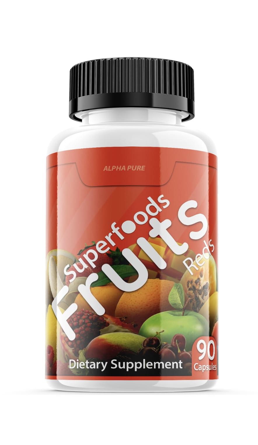 Alpha Pure Superfoods Reds Fruits and Greens 180 Capsules Vegetables Fruits and Veggies Superfood | Natural Balance of 90 Fruit Capsules, 90 Veggie Capsules for Men, Women Vitamins and Minerals Alpha PureAu supplements