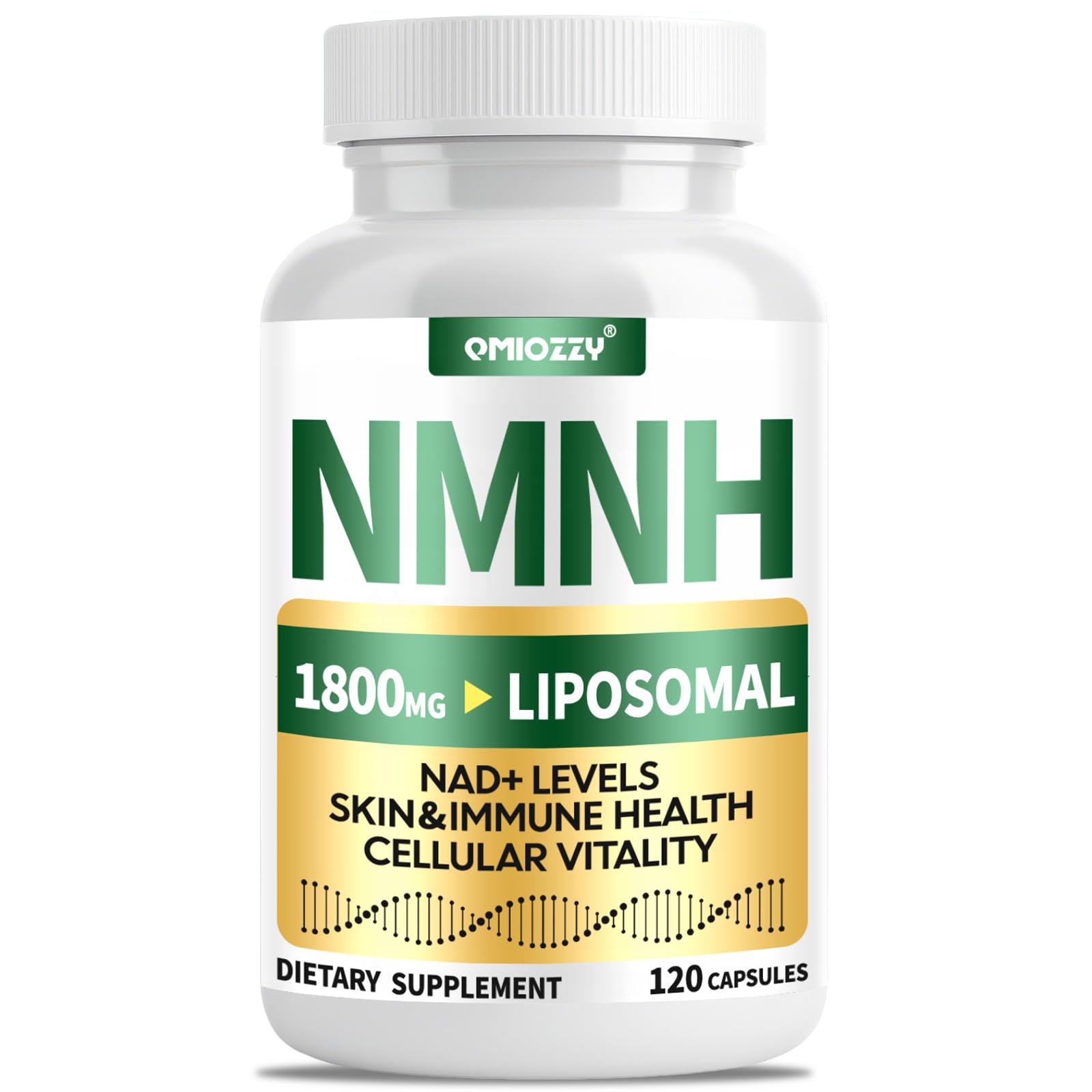 NMNH Supplement 1000mg - Nicotinamide Mononucleotide Alternative, Boost NAD+ with Liposomal Resveratrol & Nicotinamide Riboside NR, for Healthy Cellular, Aging, Energy, 120 Vegan Non-GMO Capsules QmiozzyAu supplements