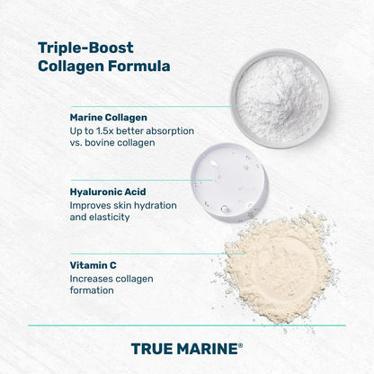 TRUE MARINE Collagen Capsules - 2,400mg of Marine Collagen with Hyaluronic Acid & Vitamin C - Skin, Hair, Nails & Joint Support TRUE MARINEUS supplements
