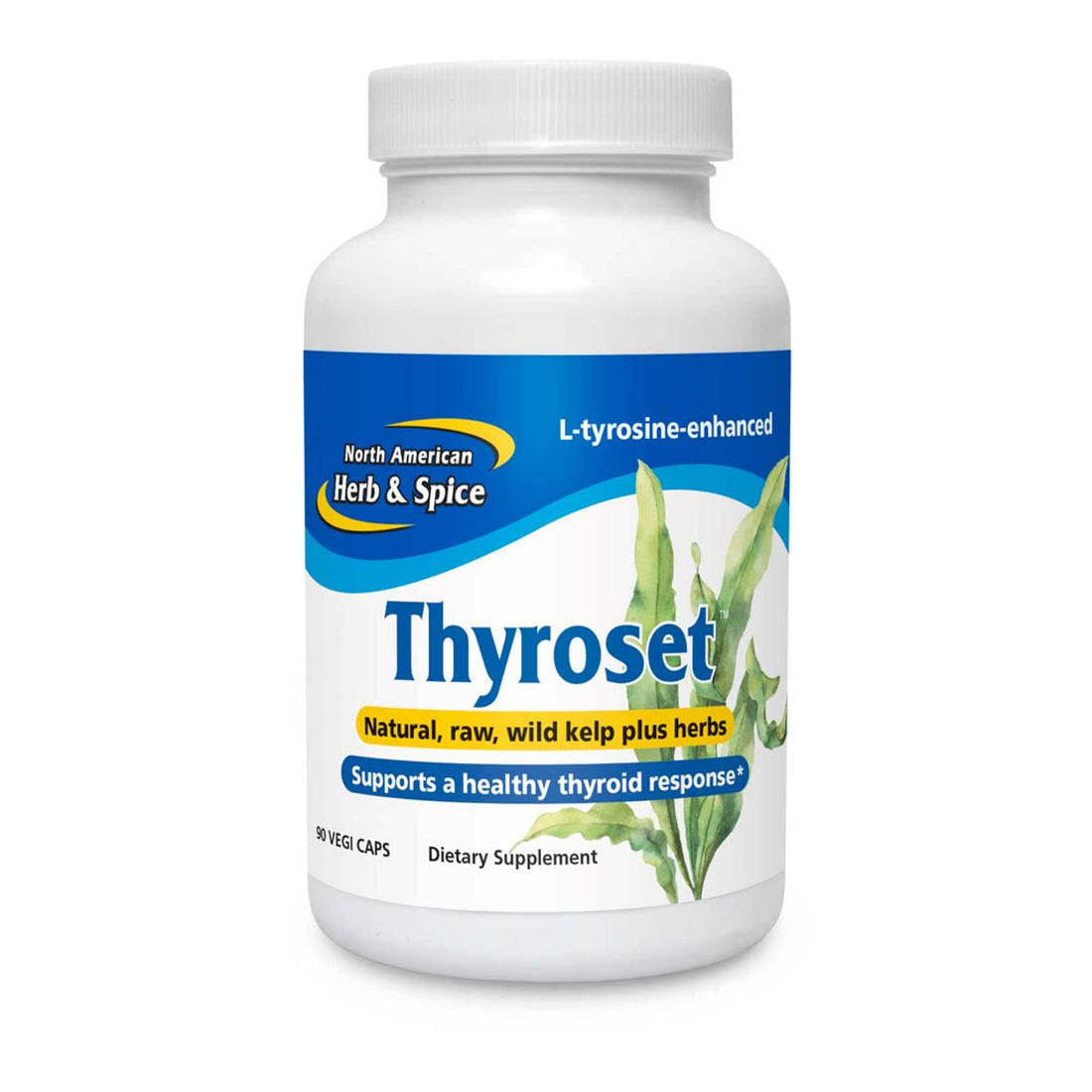 NORTH AMERICAN HERB & SPICE Thyroset - 90 Capsules - Wild Kelp & Herbs Blend - Healthy Thyroid Support - Contains Trace Minerals, Natural Iodine, Antioxidants & Amino Acids - 45 Servings NORTH AMERICAN HERB & SPICEAu supplements