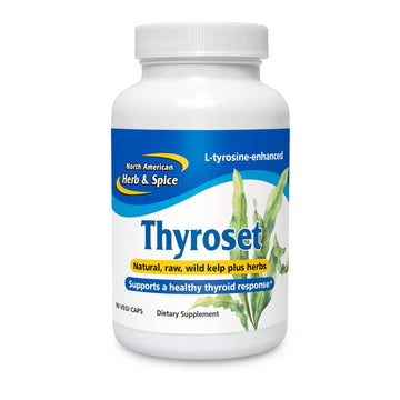 NORTH AMERICAN HERB & SPICE Thyroset - 90 Capsules - Wild Kelp & Herbs Blend - Healthy Thyroid Support - Contains Trace Minerals, Natural Iodine, Antioxidants & Amino Acids - 45 Servings NORTH AMERICAN HERB & SPICEAu supplements