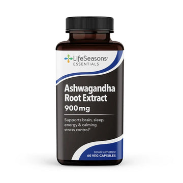 LifeSeasons Essentials Ashwagandha - Stress & Sleep Support Supplement - Calm & Focused Mind - Improves Athletic Performance & Brain Function - 900mg per 2 Capsules - 60 Capsules LifeSeasonsAu supplements
