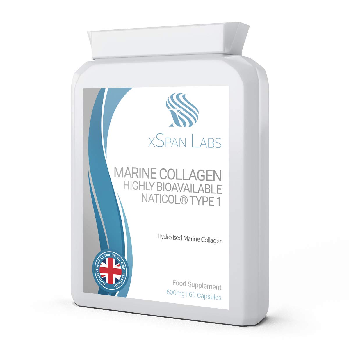 Marine Collagen 600mg 60 Capsules - Highly Bioavailable Naticol® Type 1 Xspan LabsAu supplements