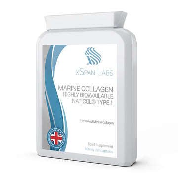 Marine Collagen 600mg 60 Capsules - Highly Bioavailable Naticol® Type 1 Xspan LabsAu supplements
