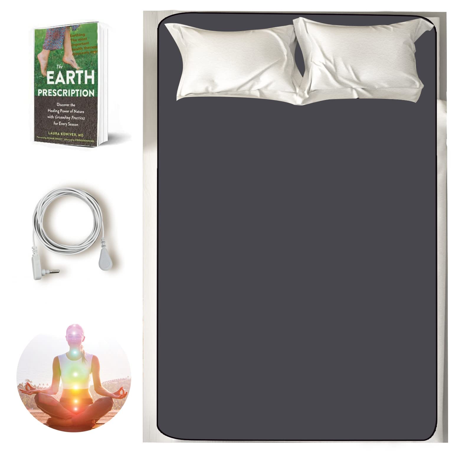 Grounding Mat, Grounding Mattress Cover Pad Grounding Mats Earth Connected Conductive Carbon AlfredxAu supplements