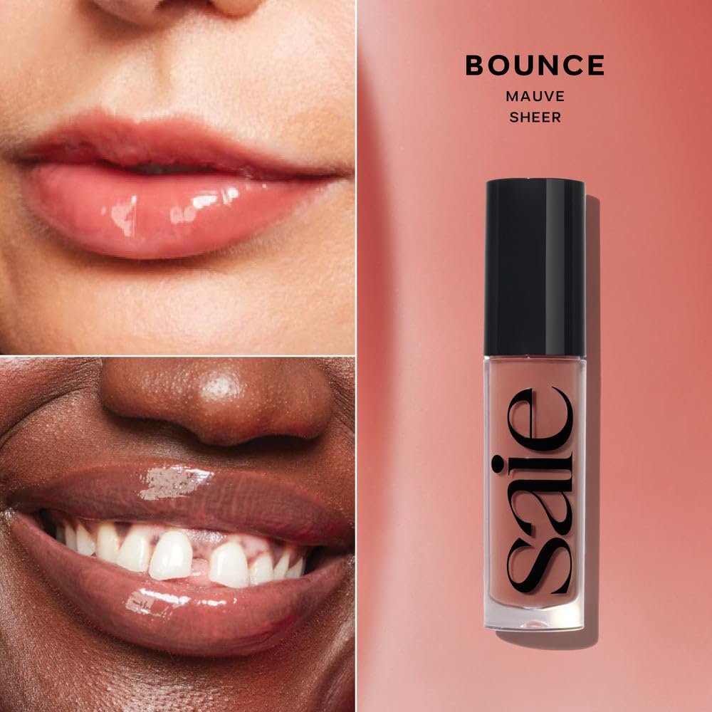 Saie Glossybounce High-Shine Hydrating Lip Gloss Oil - Sheer Tinted Lip Oil with Hyaluronic Acid + Jojoba Oil for Long-Lasting Moisture (.17 oz) (Disco + Bounce) SaieAu supplements