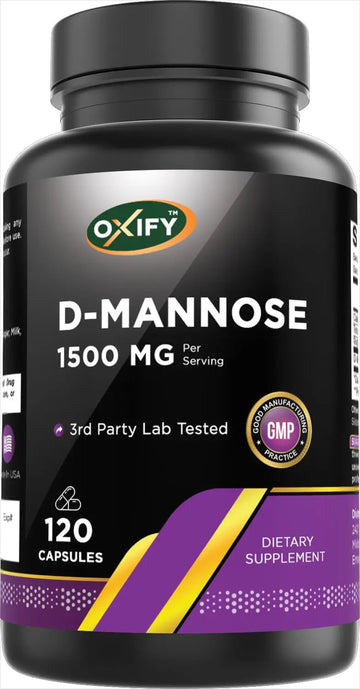 Oxify D-Mannose 1500 mg | 120 Tablets | Gluten-Free, Non-GMO | Supplement Made in USA OxifyAu supplements