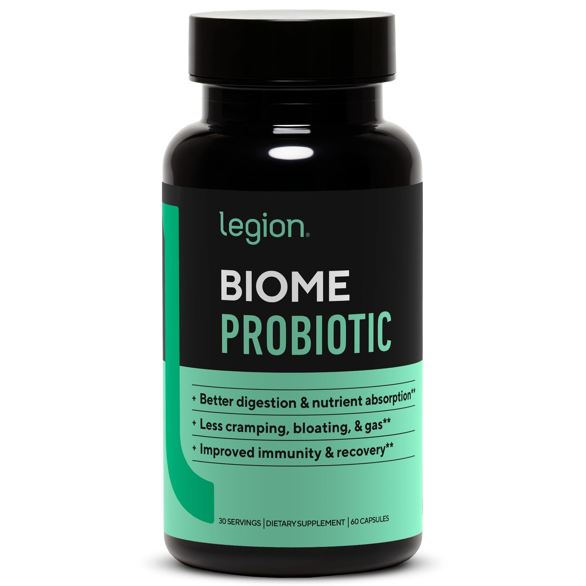 LEGION Biome Probiotic - Natural Probiotics Gut Health Supplement for Women & Men - Probiotic Nutritional Supplements Help Reduce Bloating, Cramping & Gas - Colon Health Probiotic Pills, 30 Servings LEGIONAu supplements