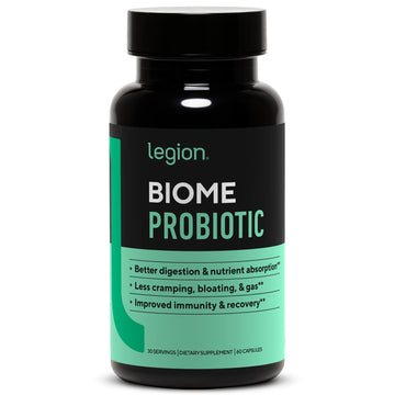 LEGION Biome Probiotic - Natural Probiotics Gut Health Supplement for Women & Men - Probiotic Nutritional Supplements Help Reduce Bloating, Cramping & Gas - Colon Health Probiotic Pills, 30 Servings LEGIONAu supplements