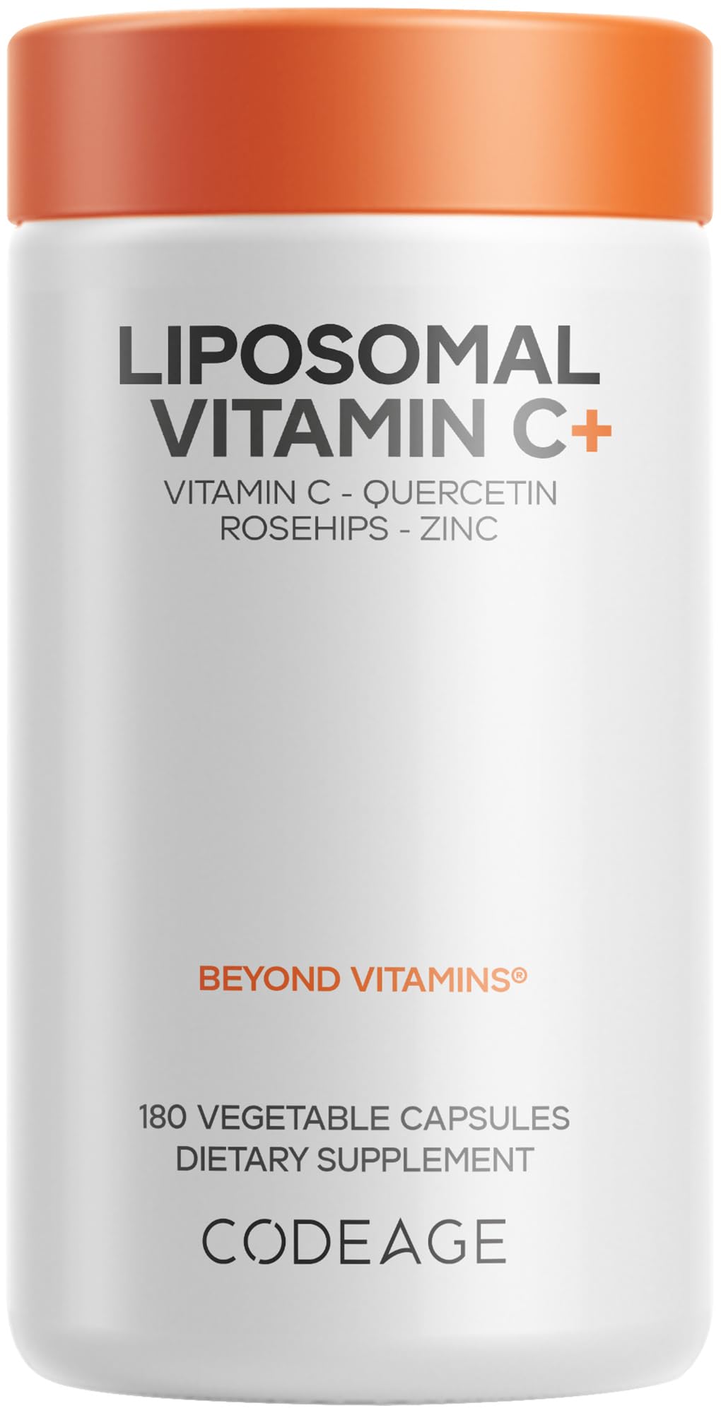 Codeage Liposomal Vitamin C 1500mg with Zinc, Elderberry, Citrus Bioflavonoids Grapefruit, Lemon, Orange Powder, Quercetin & Rose Hips Fruit – Vegan Supplement - Non-GMO, Vegan Pills, 180 Capsules CodeageAu supplements