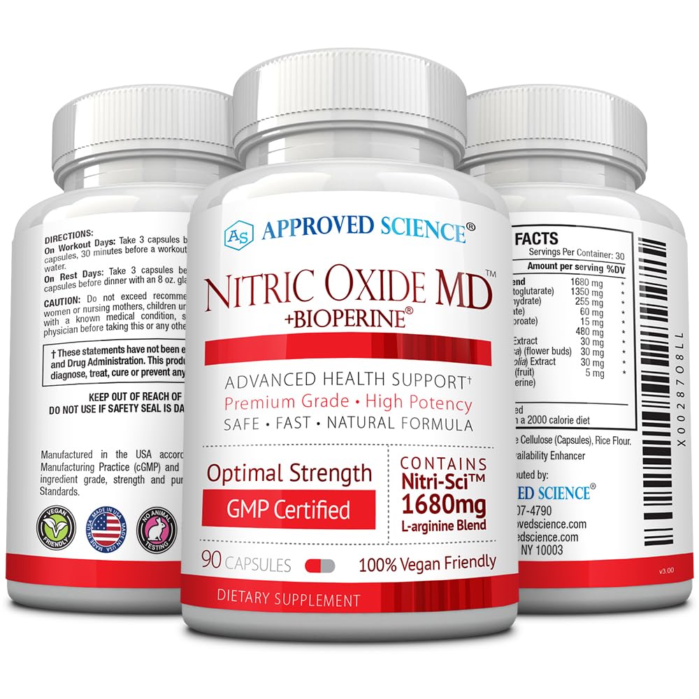 Approved Science Nitric Oxide MD - Muscle Development, Lean Body Mass, Improve Oxygen Approved ScienceAu supplements