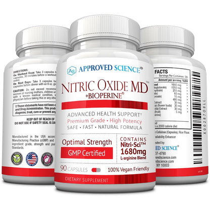 Approved Science Nitric Oxide MD - Muscle Development, Lean Body Mass, Improve Oxygen Approved ScienceUS supplements
