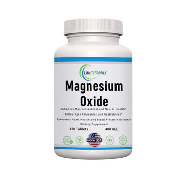 Magnesium 400mg [High Potency] Supplement – Magnesium Oxide for Immune Support, Muscle Recovery, Leg Cramps and Relaxation 120 Tablets LifePROMAXAu supplements