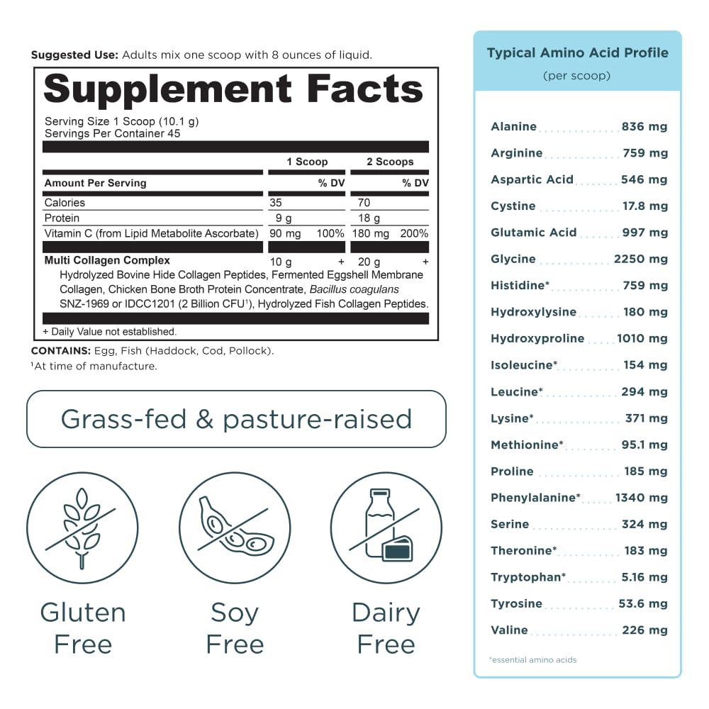 Ancient Nutrition Collagen Powder Protein with Probiotics, Unflavored Multi Collagen Protein with Vitamin C, 45 Servings, Hydrolyzed Collagen Peptides Supports Skin and Nails, Gut Health, 16oz Ancient NutritionAu supplements