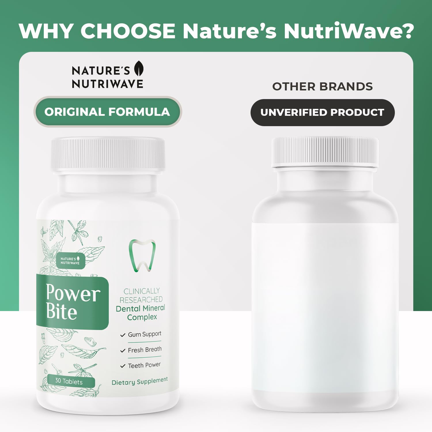 Power Bite Tablets – Mineral Complex with Calcium, Xylitol, Myrrh & Clove Oil – Natural Chewable Formula – Made in USA, Non-GMO, GMP Certified – 30 Tablets – 3 Month Supply Nature’s NutriWaveAu supplements
