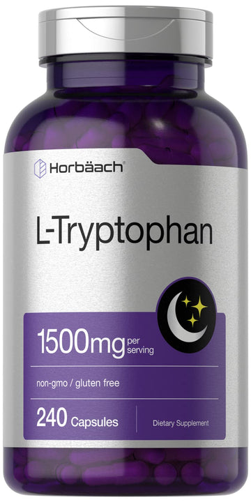 L Tryptophan 1500mg Capsules | 240 Count | Nighttime Formula | Non-GMO, Gluten Free HorbäachAu supplements