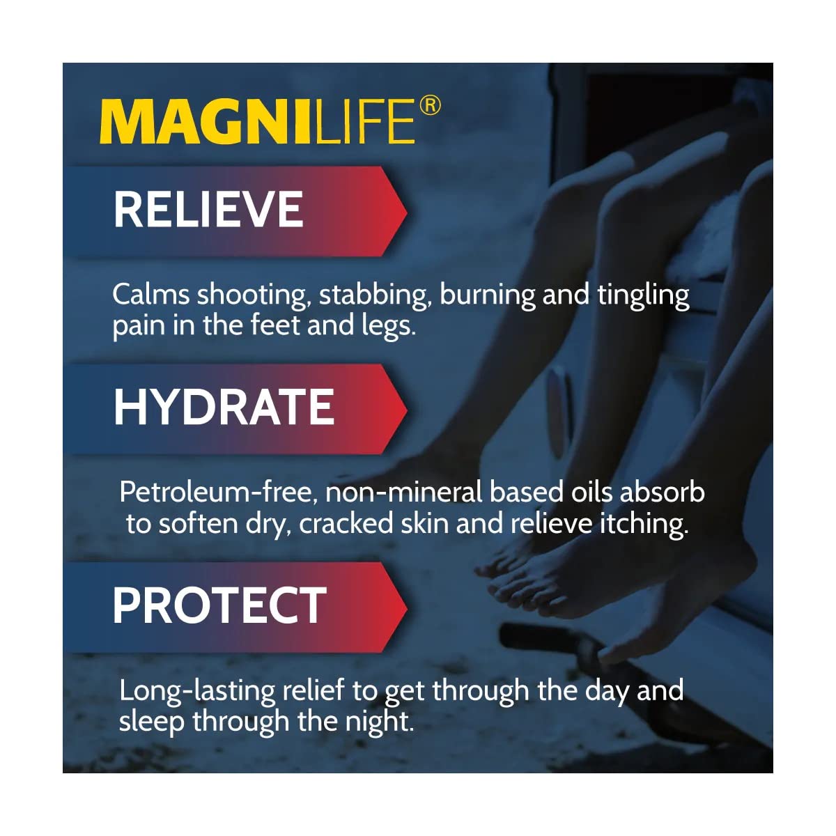 MagniLife Pain Relieving Foot Cream, 8 oz Tube, Soothing Relief for Soreness, Pain, Burning, Tingling, Itching or Sensitivity in Feet & Legs, Moisturizing & Hydrating Foot Cream, No Petroleum MagniLifeAu supplements
