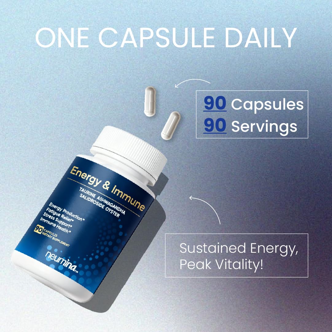 NEUMINA Men's Energy & Immune Complex, Energy Production, Fatigue Relief, Stress Support, Immune Health, Non-GMO, Made in USA, 90 Servings NEUMINAAu supplements